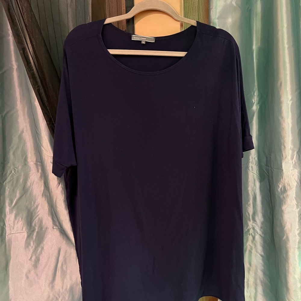 Relaxed Fit Navy Blue Short Sleeve Tee